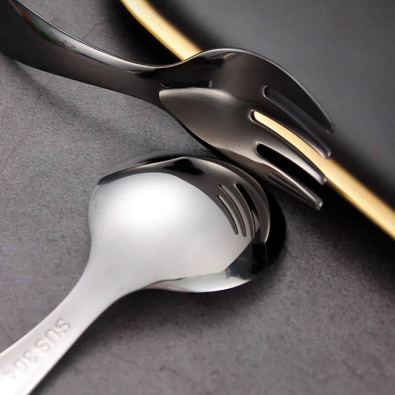 Mini set portabil de furculiță cu lingură din oțel inoxidabil pentru depozitare Desert Fructe Instrument pentru muncă, școală, veselă cu mâner scurt, potrivit pentru copii