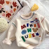 Gyerek fiúk és lányok vékony pulóver őszi és télen új címke hímzés japán gyerek baba bő gyerek felső