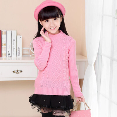 παιδικό πουλόβερ Φθινόπωρο Χειμώνας αγόρι κορίτσι Πλεκτό πουκάμισο με ζιβάγκο έφηβος μασίφ πουλόβερ με ψηλό γιακά 1-16Y