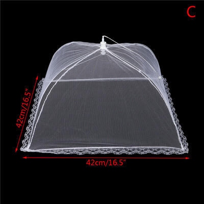 1 tk valge hüpikaknast võrgust toidukate kokkupandav kärbsevastane sääsetelk kuppelvõrk vihmavari pikniku kaitse nõude kate