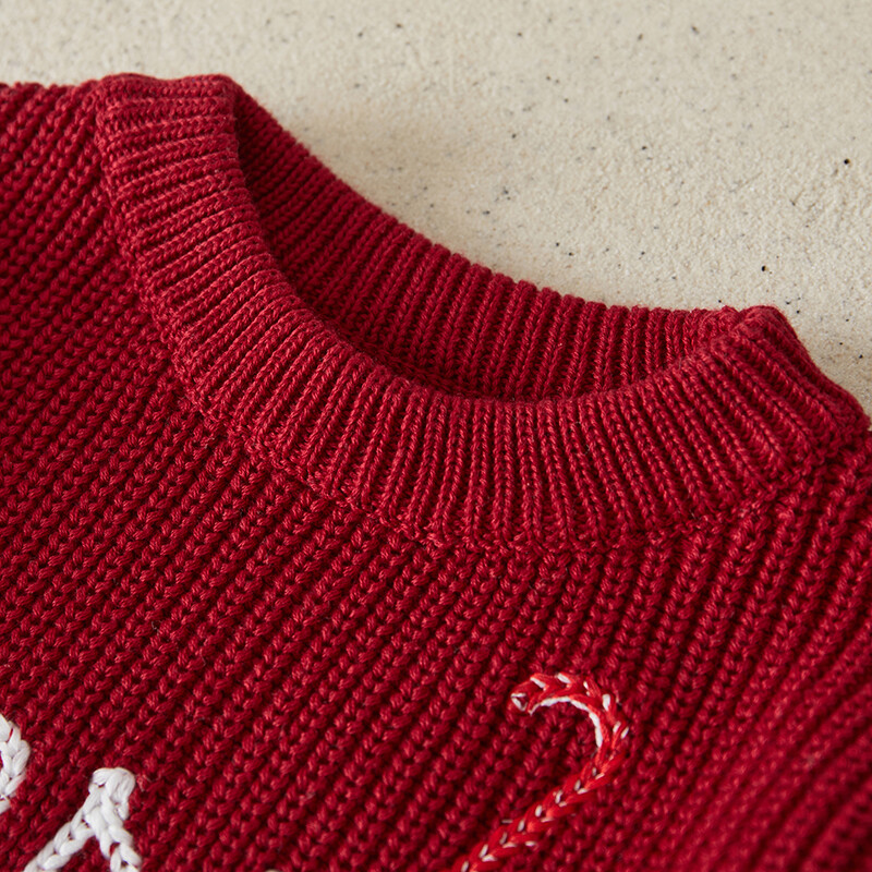 Suefunskry Baby Merry Christmas πουλόβερ Χαριτωμένο μακρυμάνικο ζαχαρωτό ζαχαροκάλαμο κέντημα πλεκτό πουλόβερ Βρεφικό φθινόπωρο, χειμώνα casual μπλουζάκια