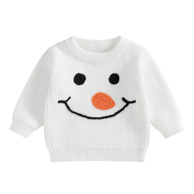 MISOWMNJOY Ležerni pleteni dječji pulover za djevojčice i dječake Božićna odjeća dugih rukava Kapa Djeda Mraza Vez Pulover za malu djecu Pletena odjeća