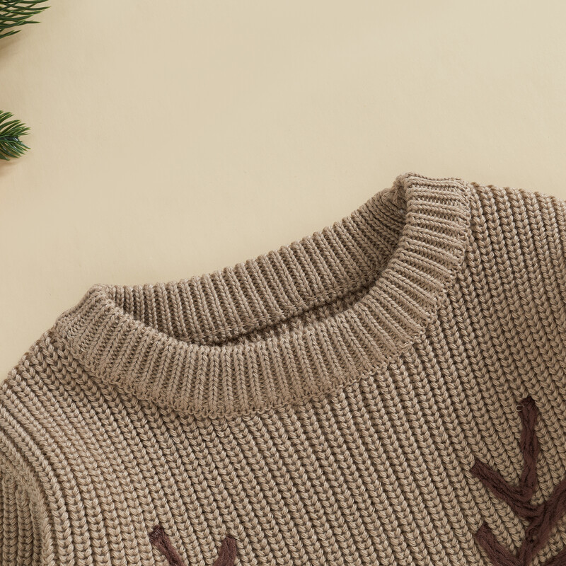 MISOWMNJOY Ležerni pleteni dječji pulover za djevojčice i dječake Božićna odjeća dugih rukava Kapa Djeda Mraza Vez Pulover za malu djecu Pletena odjeća