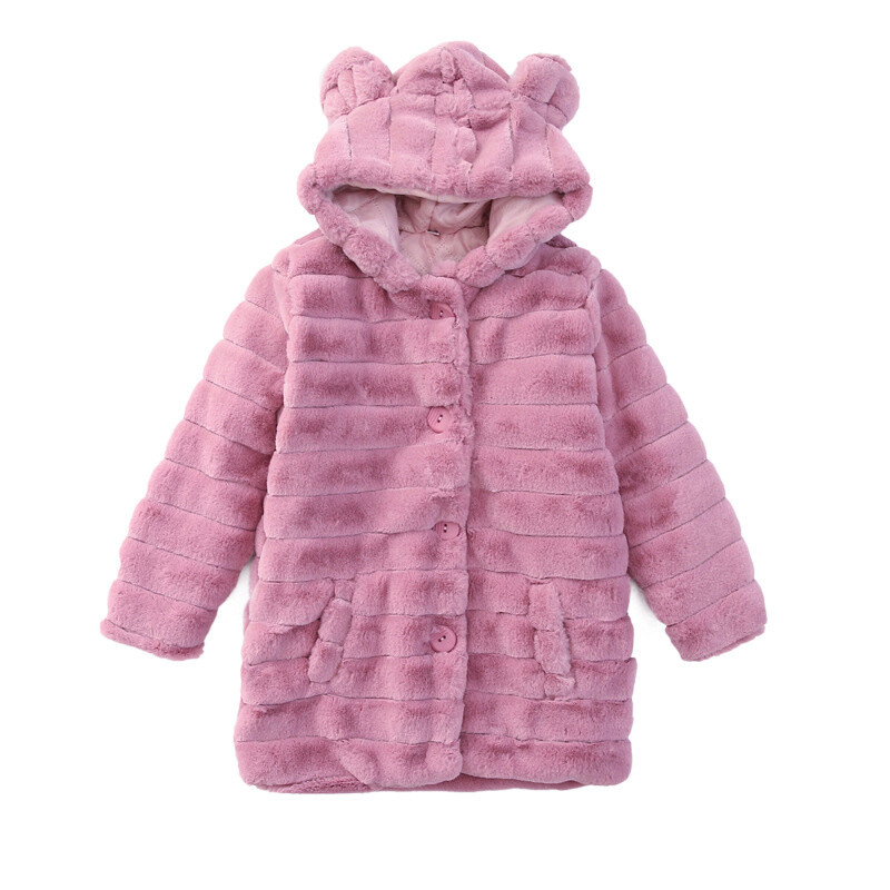 Γυναικεία παλτό μπουφάν Βαμβακερή αντιανεμική στολή χιονιού 2023 Long Winter Autumn Faux Fur Outwear Παιδικά ρούχα
