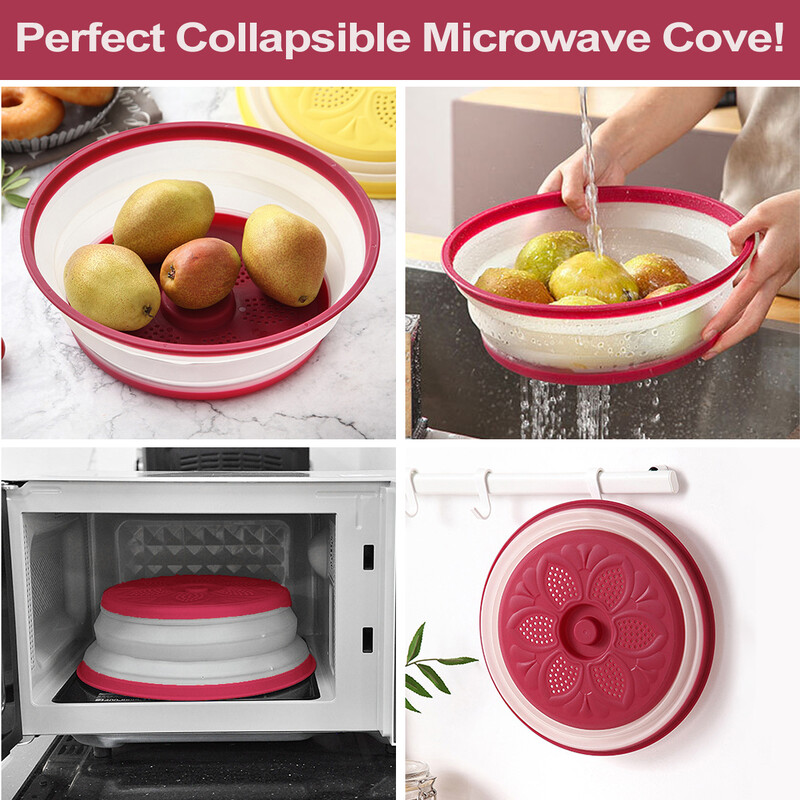 „Leeseph“ sulankstomas maisto dangtelis, apvalus daugiafunkcis sulankstomas mikrobangų krosnelės purslų nepralaidus kvėpuojantis dangtelis, virtuvės prietaisas maistui