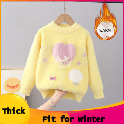Pulovere șic noi, toamnă iarnă, pulovere groase, dantelă tricotată, pulovere cu nod fluture, îmbrăcăminte pentru copii, pulover pentru fete FY11292