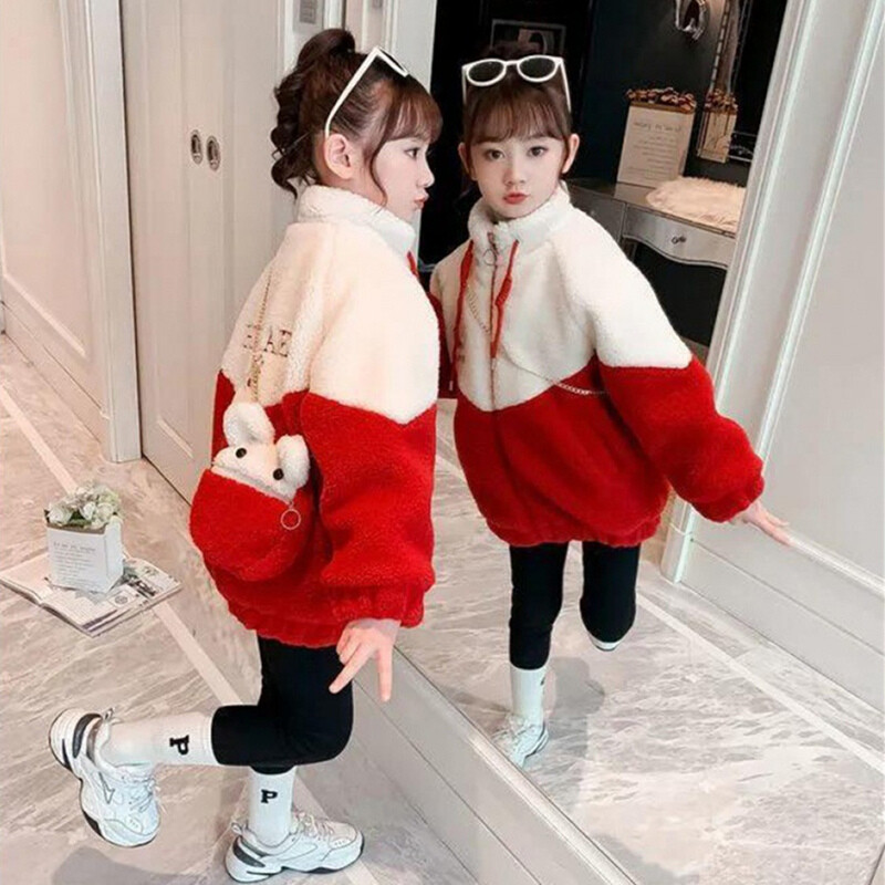 Mergaičių vaikiška striukė, paltas, medvilninis 2022 m. elegantiškas šiltas plius storas aksominis žiemos sportas paauglių mokykliniai vaikiški drabužiai
