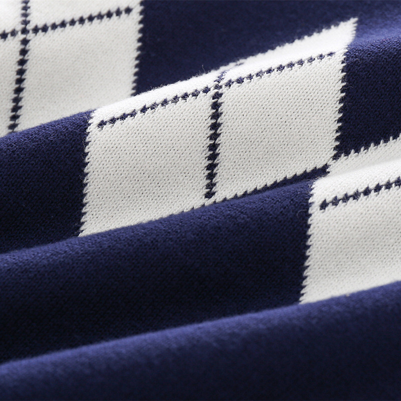 Rudeninis kūdikių berniuko megztinis, medvilninis „Argyle“ raštas, atlenkiamas apykaklė, mažylio berniuko megztiniai ilgomis rankovėmis, laisvalaikio berniukų mezginiai