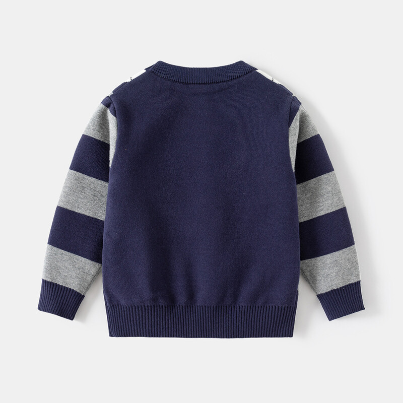 2024 m. rudens žiemos vaikų megztinis ilgomis rankovėmis deimantinis vaikiškas berniukų megztinis 1–6 metų kūdikių berniukų megztinis