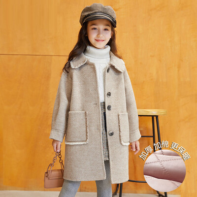 EACHIN Παιδικά μάλλινα παλτό 2023 Νέα χοντρά ρούχα για κορίτσια μάλλινα μπουφάν Παιδικά μακρύ πανωφόρι Χειμερινά ρούχα για κορίτσια