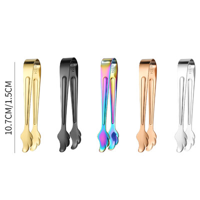 5 tk/komplekti väikesed jääkuubikuklambrid 304 roostevabast terasest mini-suhkruklamber BBQ serveerimistangid peokommid puhvetbaar Köögitööriistad