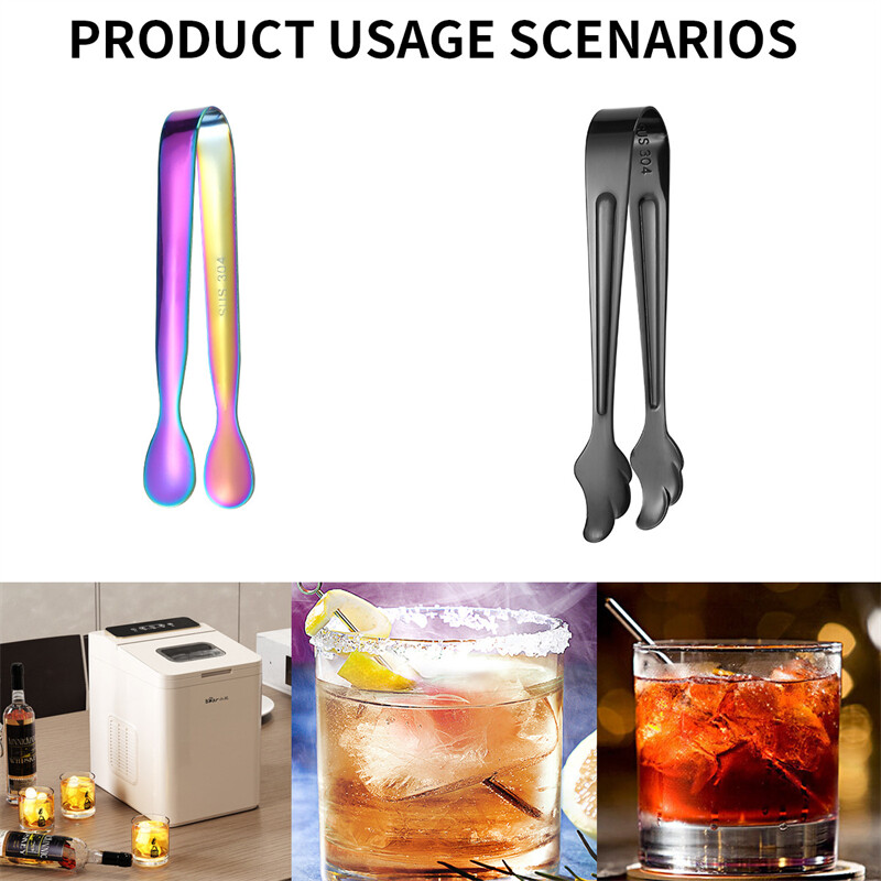 5 tk/komplekti väikesed jääkuubikuklambrid 304 roostevabast terasest mini-suhkruklamber BBQ serveerimistangid peokommid puhvetbaar Köögitööriistad