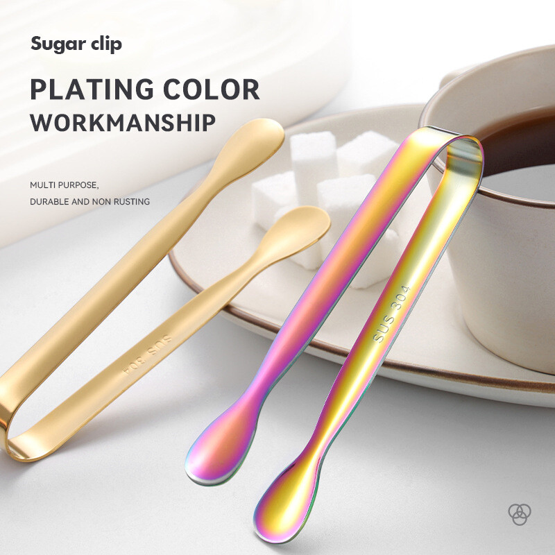 5 tk/komplekti väikesed jääkuubikuklambrid 304 roostevabast terasest mini-suhkruklamber BBQ serveerimistangid peokommid puhvetbaar Köögitööriistad