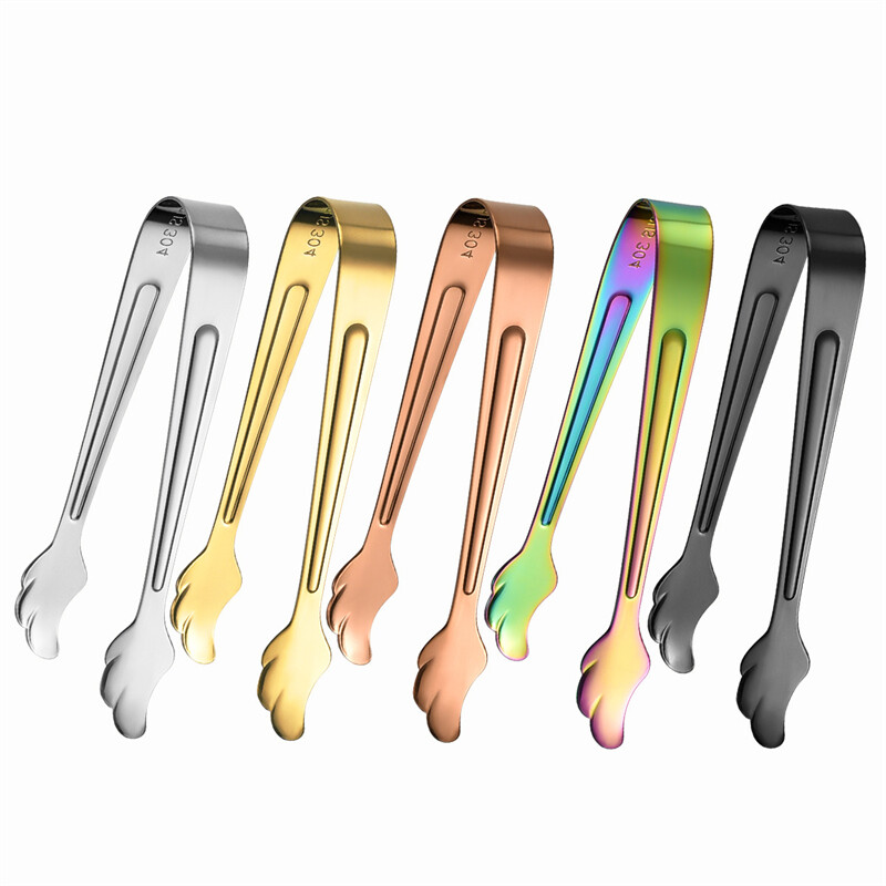 5 tk/komplekti väikesed jääkuubikuklambrid 304 roostevabast terasest mini-suhkruklamber BBQ serveerimistangid peokommid puhvetbaar Köögitööriistad