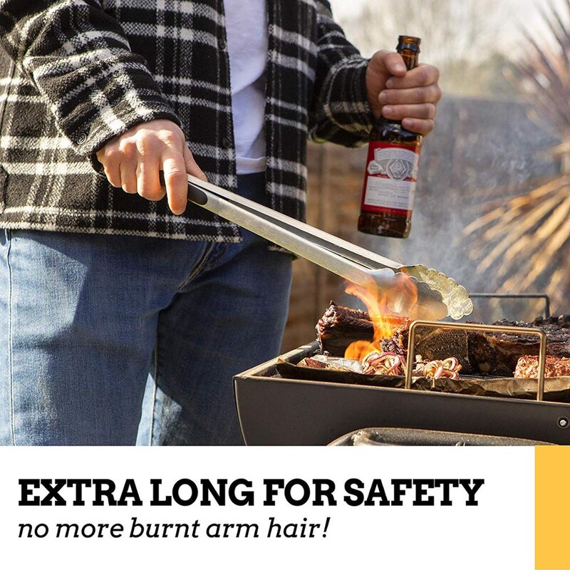 LMETJMA 9'' 12'' 14'' 16'' λαβίδες κουζίνας Ανοξείδωτες λαβίδες για μαγείρεμα BBQ Αντιολισθητικές λαβίδες σαλάτας Κλιπ KC0312