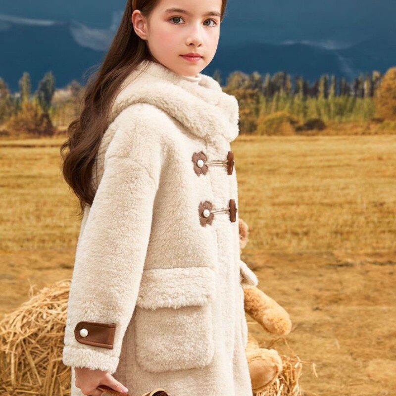 Μάλλινο παλτό για κορίτσια Μπουφάν Βαμβακερά πανωφόρια Windbreak 2023 Fleece Warm Plus Thicken Velvet Χειμερινό Φθινοπωρινό πάρτι Παιδικά ρούχα