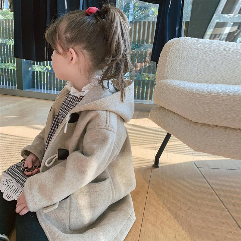 Κορίτσια Baby's Παιδικό μάλλινο παλτό Πανωφόρι 2023 Luxury Thicken Ζεστό Φθινοπωρινό Μπλουζάκι εξωτερικού χώρου Παιδικό ρούχο από βαμβακερό φλις