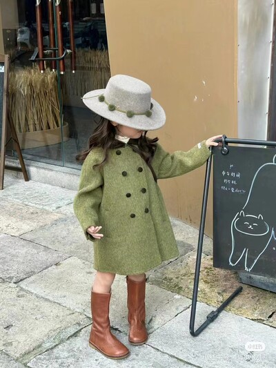 2024 Fashion New Girl Βρεφικά χειμερινά παλτό μάλλινα μακριά τζάκετ Κομψά κορίτσια Παιδικά παλτό Παιδικά ρούχα