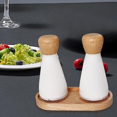 2 dalių rankinis pipirų malimo malūnas su reguliuojamu stambumu Namų pipirų malimo malimo rinkinys namams, virtuvei, kepsnių pipirų malimui