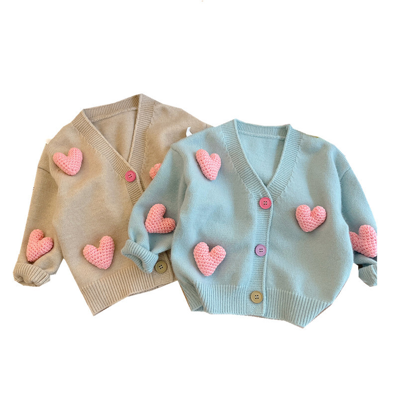 Lányok gyapjú mez 2024. tavaszi ősz, gyerekeknek kötött pulóverek babakabátokhoz Felsőruházati ruhák Tipegő dzsekik Pulóverek Gyerekek