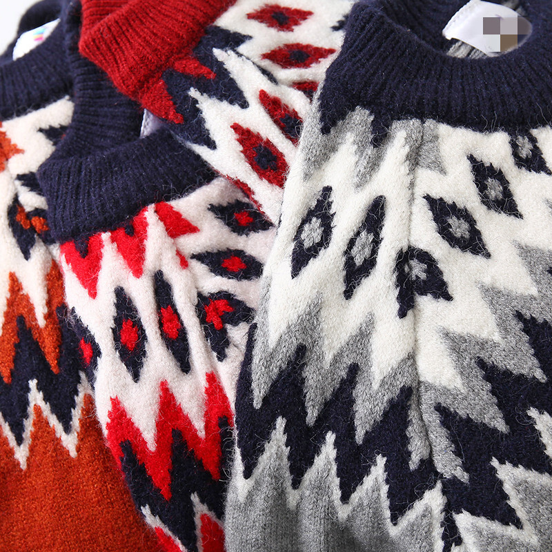 2024. Proljeće Jesen Zima 2 3 4 6 8 9 10 godina Pleteni zgodni dječji meki džemper u etničkom stilu za djecu, dječake, s O-izrezom