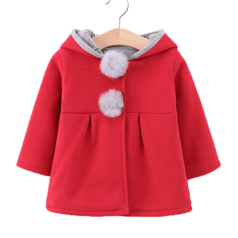 Pavasario ir rudens mergaičių naujas animacinis filmukas su triušiu su gobtuvu ilgomis rankovėmis, universalus, šiltas paltas 1–4 metams