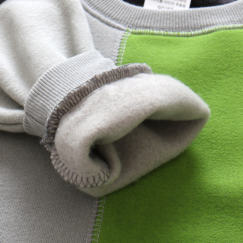 Φθινόπωρο Χειμώνας Νέο 3-12 ετών Έφηβος Παιδικά Ρούχα Παιδικά Βρεφικά 3 χρώματα Patchwork Plus Velet Μακρυμάνικα Φούτερ για αγόρια