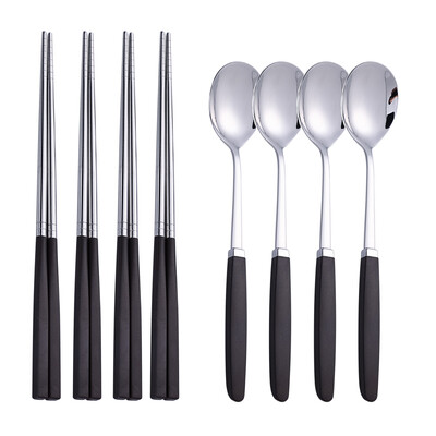 Korejiešu galda piederumu komplekts 304 nerūsējošā tērauda galda piederumu komplekts augstas kvalitātes vakariņu komplekts karotes irbulīšu komplekts trauku komplekti 8 gab. galda piederumu komplekti