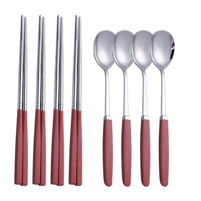 Korejiešu galda piederumu komplekts 304 nerūsējošā tērauda galda piederumu komplekts augstas kvalitātes vakariņu komplekts karotes irbulīšu komplekts trauku komplekti 8 gab. galda piederumu komplekti