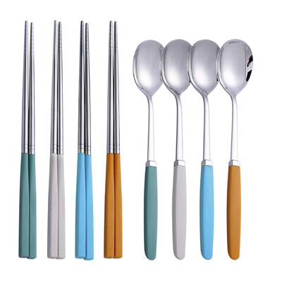 Korejiešu galda piederumu komplekts 304 nerūsējošā tērauda galda piederumu komplekts augstas kvalitātes vakariņu komplekts karotes irbulīšu komplekts trauku komplekti 8 gab. galda piederumu komplekti