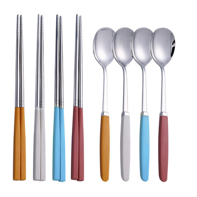 Korejiešu galda piederumu komplekts 304 nerūsējošā tērauda galda piederumu komplekts augstas kvalitātes vakariņu komplekts karotes irbulīšu komplekts trauku komplekti 8 gab. galda piederumu komplekti