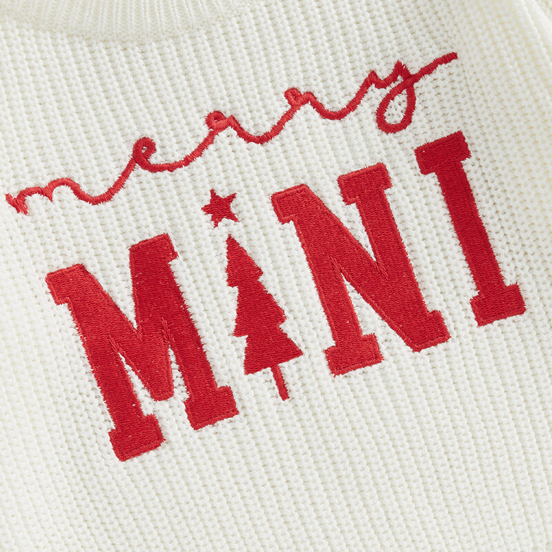 0-4 metų vaikų kalėdinis megztinis ilgomis rankovėmis su kaklu, siuvinėjimo raidėmis Kalėdų šiltas žieminis megztinis mergaitėms ir berniukams