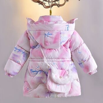 Snow White Girls Down Jacket 2024 Χειμώνας 5-10 ετών Παιδική μόδα Παχύ Ζεστό παλτό χιονιού Στολή πριγκίπισσας Παιδική κουκούλα Πάρκα