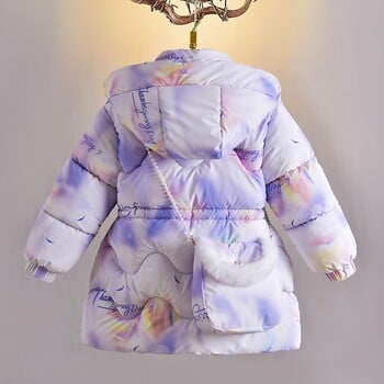 Snow White Girls Down Jacket 2024 Χειμώνας 5-10 ετών Παιδική μόδα Παχύ Ζεστό παλτό χιονιού Στολή πριγκίπισσας Παιδική κουκούλα Πάρκα