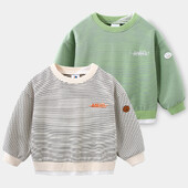 2024 Άνοιξη Φθινόπωρο 2 3 4 6 8 9 10 χρονών Παιδιά μακρυμάνικο ριγέ στάμπα πουλόβερ Παιδική μπλούζα για αγοράκι Βασική φούτερ