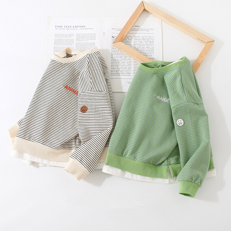 2024 Άνοιξη Φθινόπωρο 2 3 4 6 8 9 10 χρονών Παιδιά μακρυμάνικο ριγέ στάμπα πουλόβερ Παιδική μπλούζα για αγοράκι Βασική φούτερ