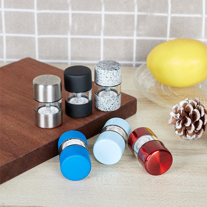 Minimalus druskos ir pipirų malūnėlis rankinis nerūdijančio plieno žolelių prieskonių rožių druskos malūnėlis, skirtas stovyklavimo virtuvės įrankiams