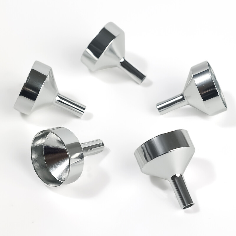 5 buc/lot mini pâlnii din aluminiu pentru umplerea sticlelor mici, transferarea lichidului de umplere a uleiului de parfum, instrument esențial de distribuire