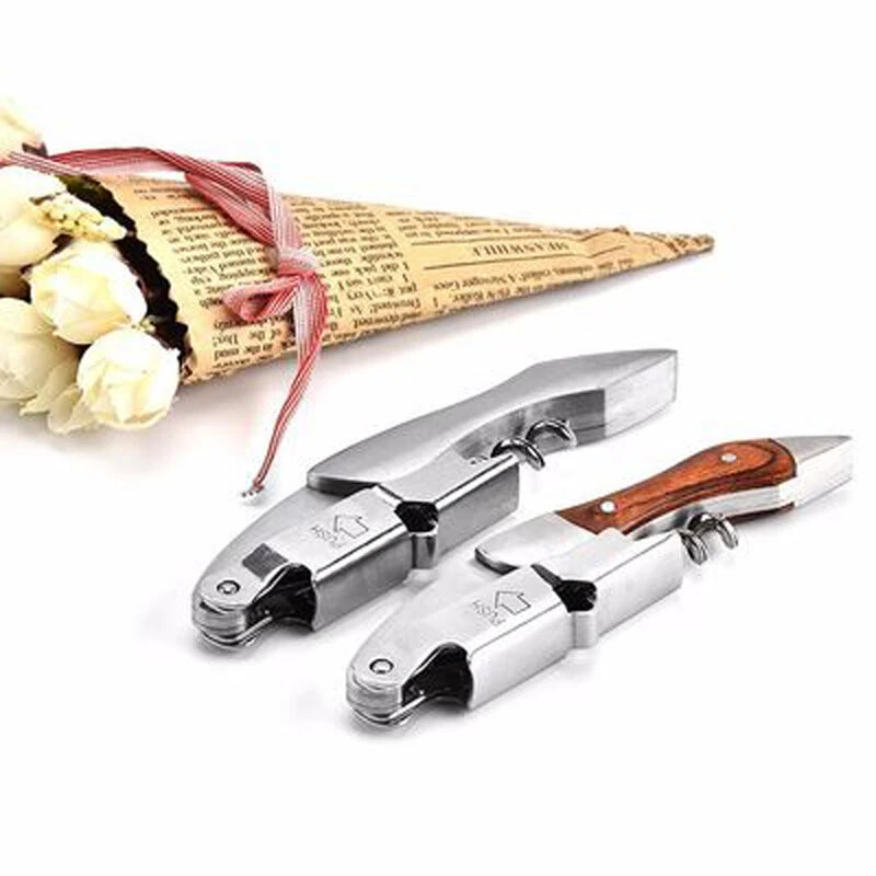 Medinės rankenos profesionalus raudonojo vyno atidarytuvas, nešiojamasis varžtas kamščiatraukis daugiafunkcis vyno butelių atidarytuvas Virtuvės įrankiai Alaus atidarytuvai
