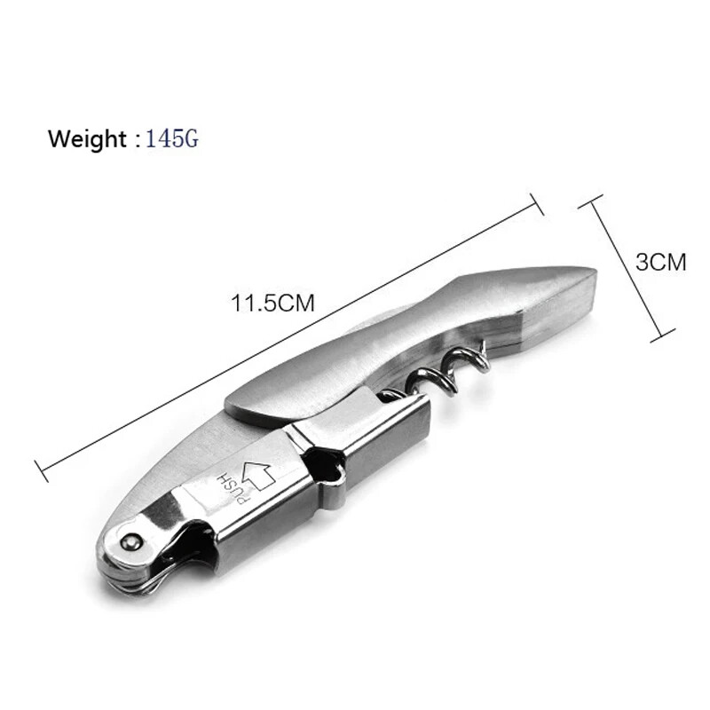 Medinės rankenos profesionalus raudonojo vyno atidarytuvas, nešiojamasis varžtas kamščiatraukis daugiafunkcis vyno butelių atidarytuvas Virtuvės įrankiai Alaus atidarytuvai