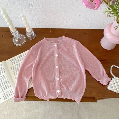 0-7T Βρεφική καλοκαιρινή λεπτή ζακέτα για νήπια Μασίφ αντηλιακό πανωφόρι βαμβακερό Παιδικό μακρυμάνικο μπουφάν για παλτό προστασίας από κουνούπια