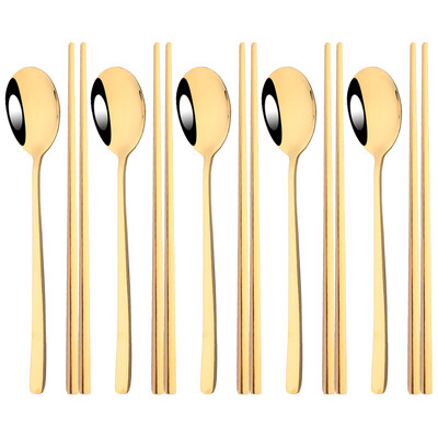 304 Σετ μαχαιροπήρουνων από ανοξείδωτο ατσάλι Σετ κουταλιών για σούσι 10 τεμ.