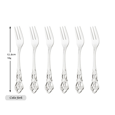 6/12 τμχ Royal Gold Σετ μαχαιροπήρουνα από ανοξείδωτο ατσάλι Μαχαιροπίρουνα Western Κουτάλια καφέ Πιρούνι για κέικ φρούτων Ασημικά