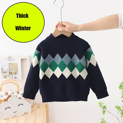 Kūdikių rudens žiemos berniukų megztiniai megztiniai languoti megztiniai vaikiški megztiniai kūdikių drabužiai mažiems berniukams žieminiai viršutiniai marškinėliai FY11102