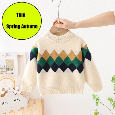 Kūdikių rudens žiemos berniukų megztiniai megztiniai languoti megztiniai vaikiški megztiniai kūdikių drabužiai mažiems berniukams žieminiai viršutiniai marškinėliai FY11102