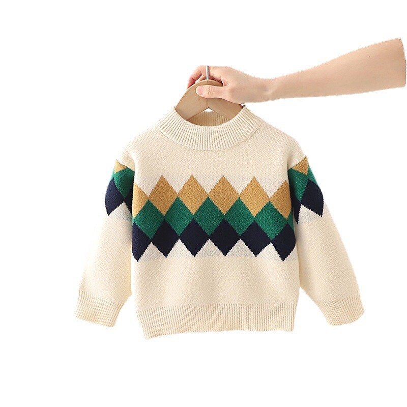 Kūdikių rudens žiemos berniukų megztiniai megztiniai languoti megztiniai vaikiški megztiniai kūdikių drabužiai mažiems berniukams žieminiai viršutiniai marškinėliai FY11102