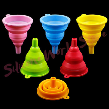 Silicone World Foldable Silicone Funnel Telescopic Mini Pouring Oil Funnel Εργαλεία κουζίνας Φορητό χωνί αλλαγής λαδιού κινητήρα αυτοκινήτου