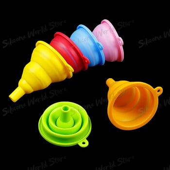 Silicone World Foldable Silicone Funnel Telescopic Mini Pouring Oil Funnel Εργαλεία κουζίνας Φορητό χωνί αλλαγής λαδιού κινητήρα αυτοκινήτου