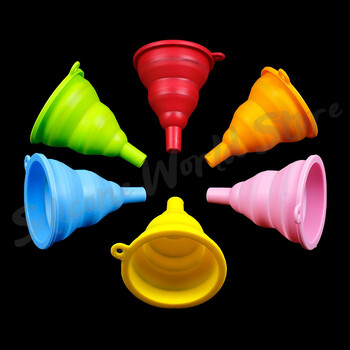 Silicone World Foldable Silicone Funnel Telescopic Mini Pouring Oil Funnel Εργαλεία κουζίνας Φορητό χωνί αλλαγής λαδιού κινητήρα αυτοκινήτου