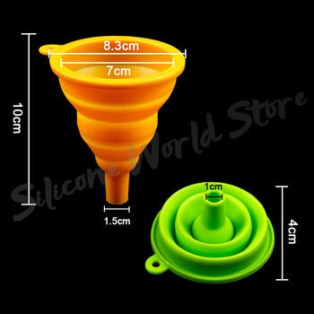 Silicone World Foldable Silicone Funnel Telescopic Mini Pouring Oil Funnel Εργαλεία κουζίνας Φορητό χωνί αλλαγής λαδιού κινητήρα αυτοκινήτου